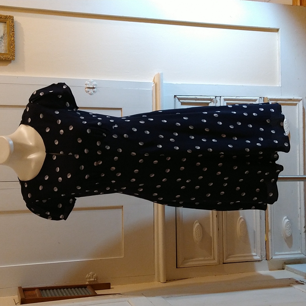 Talbot's navy and white polka dot dress Sz 4P